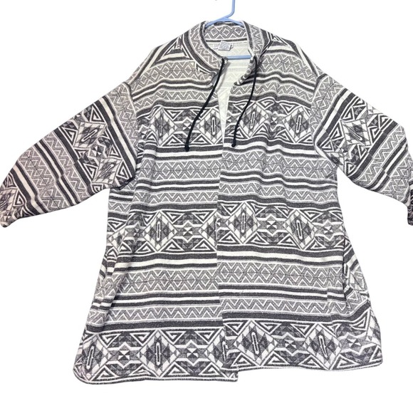 Bridge Gate Vintage Geometric Print Cardigan Jacket Womens 3X Aztec Cozy Fall - Picture 2 of 13